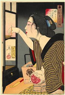 Looking dark - The appearance of a wife during the Meiji era - Tsukioka Yoshitoshi