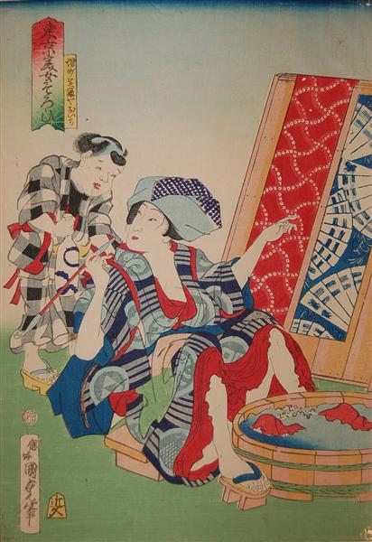 Oichi from the Beauties of Tokyo series - Utagawa Kunisada II.