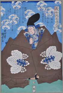 The famous Kabuki actor Takeda Harunobu (Takeda Shingen). From the series Gishi Eimei-den no Uchi - Utagawa Kunisada II.