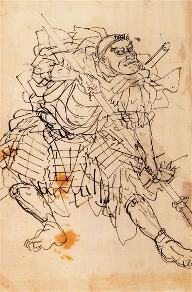 Benkei holdin a halberd - Utagawa Kuniyoshi