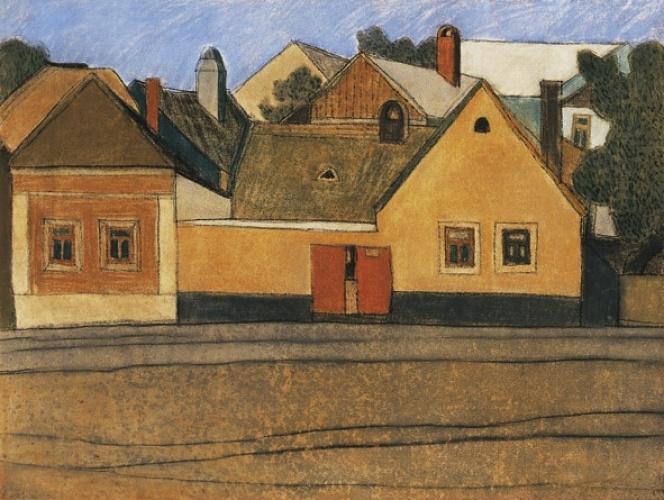 Houses in Szentendre with Blue Sky, 1935 - Lajos Vajda