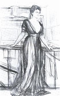 Sketch for a portrait of P.I. Scherbatova - Valentin Serov