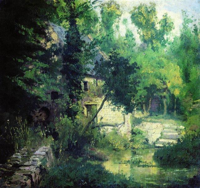 The mill on the source of the river Vel, 1874 - Василь Полєнов