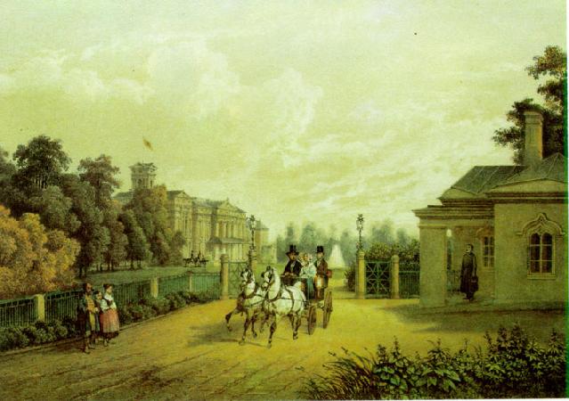 Entrance into Verkiai Palace, Vilnius, Lithuania, 1848 - Василій Садовніков