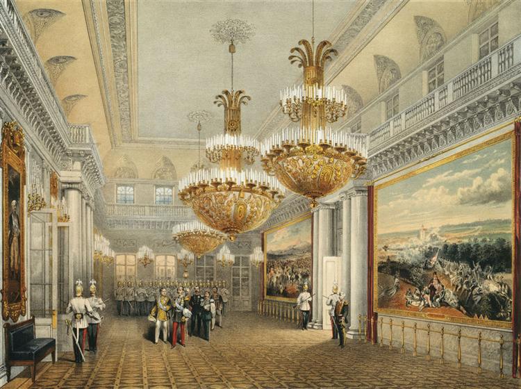 The Field Marshal's Hall of the Winter Palace, 1852 - Василий Садовников