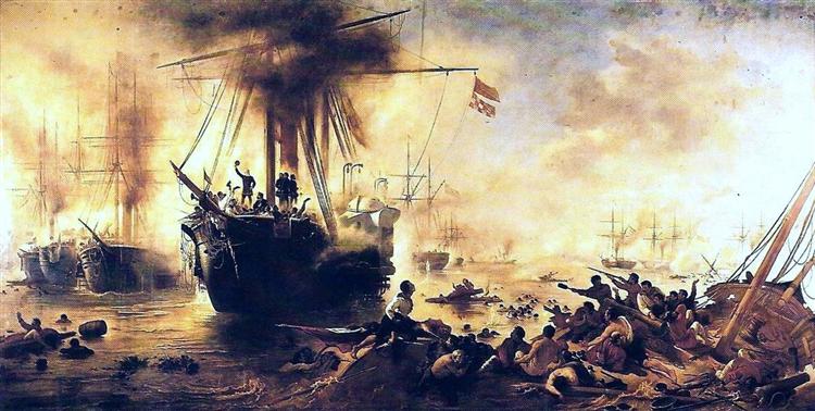 O combate naval do Riachuelo, 1883 - Victor Meirelles