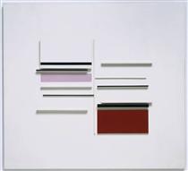 Abstract in White, Black, Indian and Lilac - Victor Pasmore