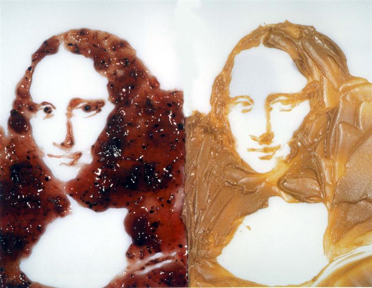 Double Mona Lisa (Peanut Butter and Jelly) (After Warhol), 1999 - Vik Muniz