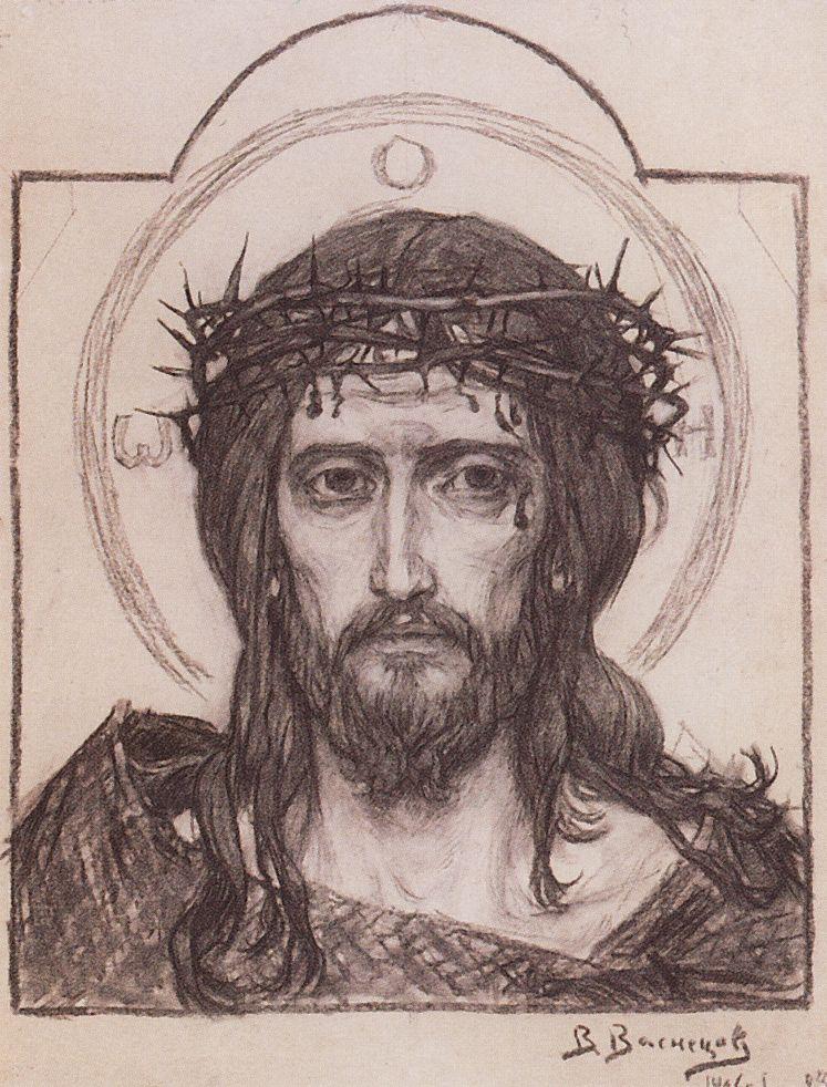 Savior in the crown of thorns, 1906 - <b>Viktor Vasnetsov</b> - savior-in-the-crown-of-thorns-1906