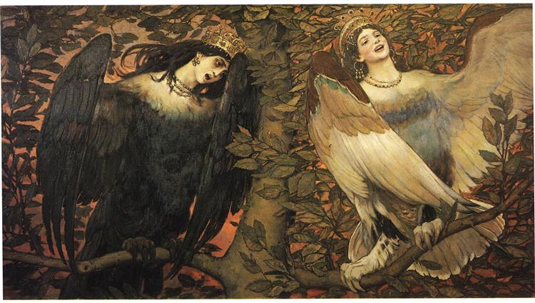 Sirin and Alkonost The Birds of Joy and Sorrow, 1896 - Viktor Vasnetsov