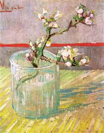 Квітуча мигдалева гілка у склянці - Вінсент Ван Гог