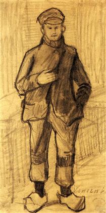 Хлопчик в капелюсі та дерев'яних черевиках - Вінсент Ван Гог