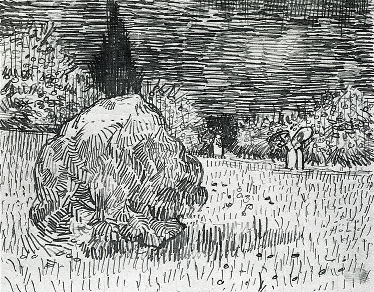 Bush in the Park at Arles, 1888 - 梵谷