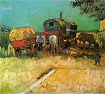 Les Roulottes, campement de Bohémiens - Vincent van Gogh