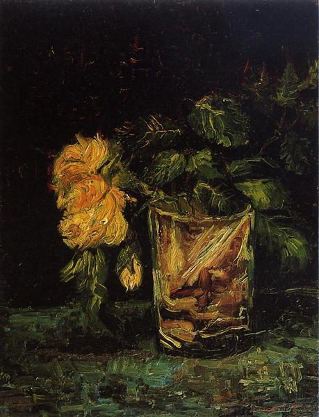 Glass with Roses, 1886 - 梵谷