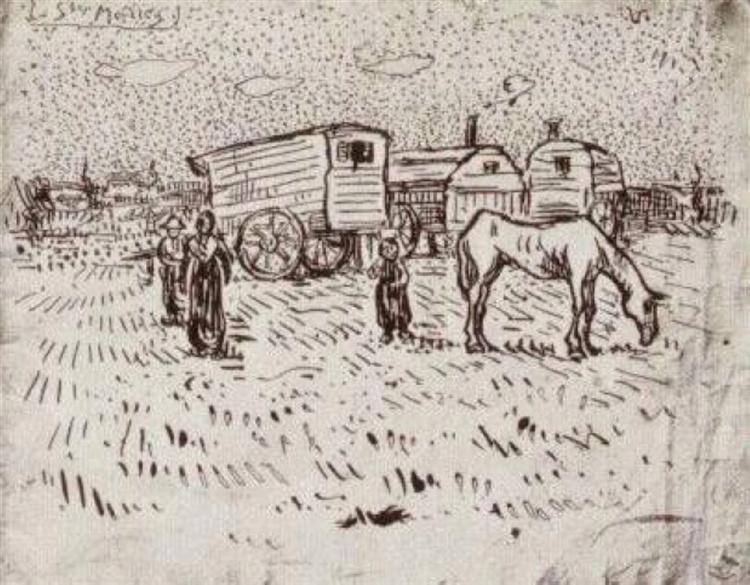 Gypsies at Saintes-Maries, 1888 - Винсент Ван Гог