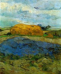 Haystack under a Rainy Sky - Vincent van Gogh