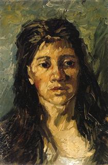 Head of a Woman with her Hair Loose - Вінсент Ван Гог