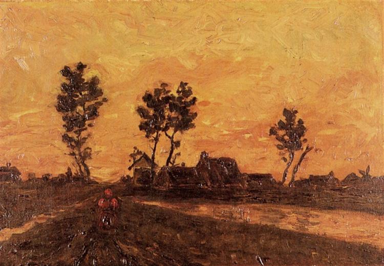 Landscape at Sunset, 1885 - 梵谷