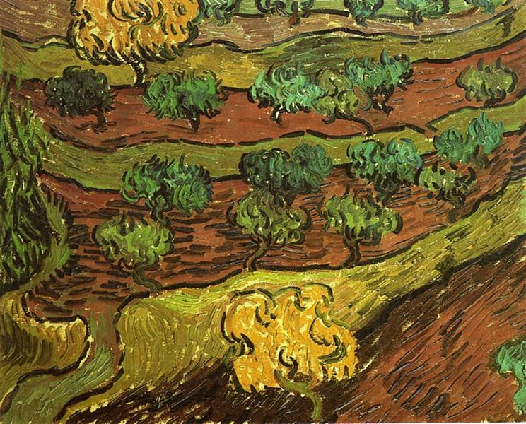 Olive Trees against a Slope of a Hill, 1889 - Vincent van Gogh