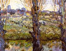 Orchard in Bloom with Poplars - Vincent van Gogh
