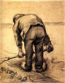 Peasant Lifting Beet - Винсент Ван Гог