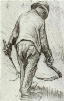 Peasant with Sickle, Seen from the Back - Vincent van Gogh