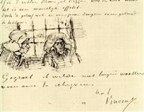 Peasant Woman, Seen against the Window, Two Heads - Винсент Ван Гог