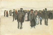 People Strolling on the Beach - Винсент Ван Гог
