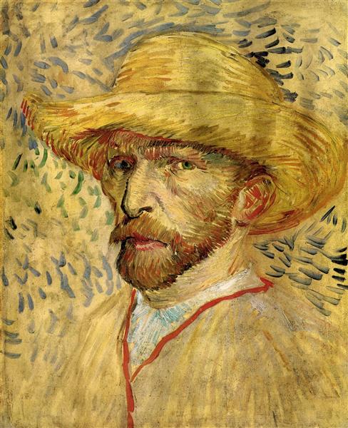 Self-Portrait with Straw Hat, 1887 - 梵谷