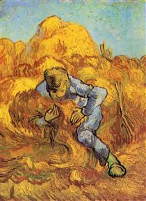 Sheaf-Binder, The after Millet - Vincent van Gogh