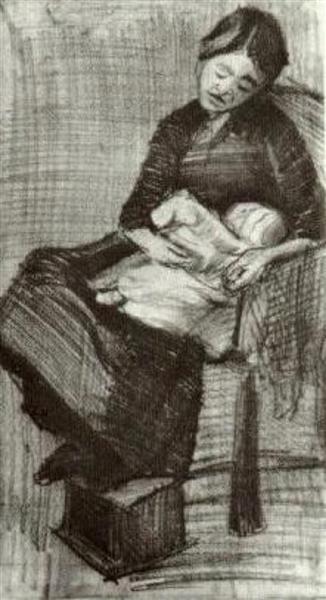 Sien Nursing Baby, 1882 - 梵谷