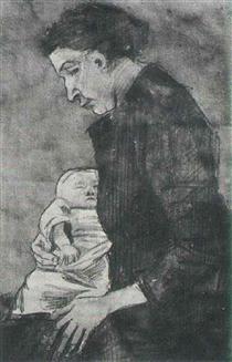 Sien Nursing Baby, Half-Figure - Винсент Ван Гог