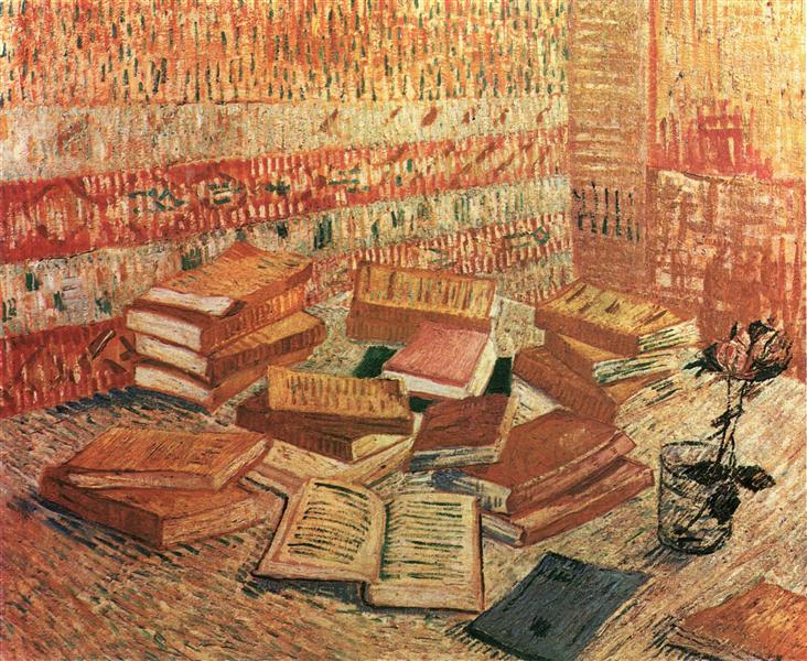 Still Life - French Novels and Rose, c.1888 - Винсент Ван Гог