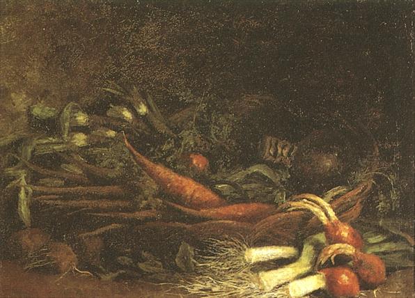 Still life with a basket of vegetables, 1885 - Винсент Ван Гог