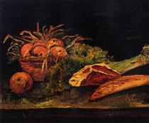 Still Life with Apples, Meat and a Roll - Вінсент Ван Гог