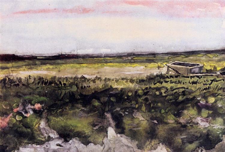 The Heath with a Wheelbarrow, 1883 - Винсент Ван Гог
