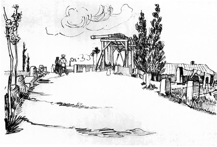 The Langlois Bridge at Arles, 1888 - Вінсент Ван Гог
