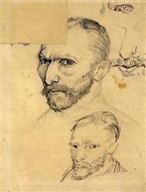 Two Self-Portraits and Several Details - Vincent van Gogh