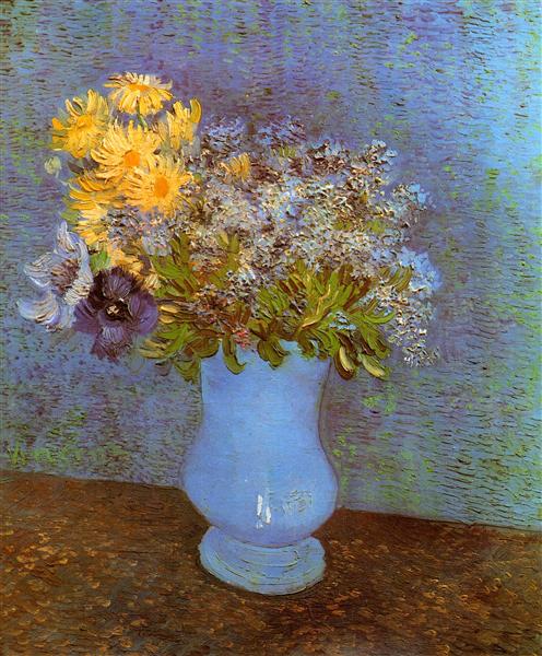 Vase with Lilacs, Daisies and Anemones, 1887 - Vincent van Gogh