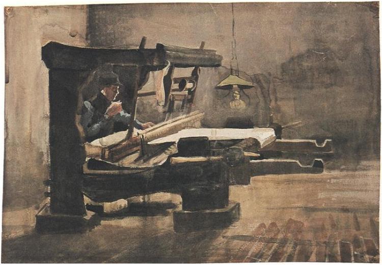 Weaver Facing Right, 1884 - 梵谷