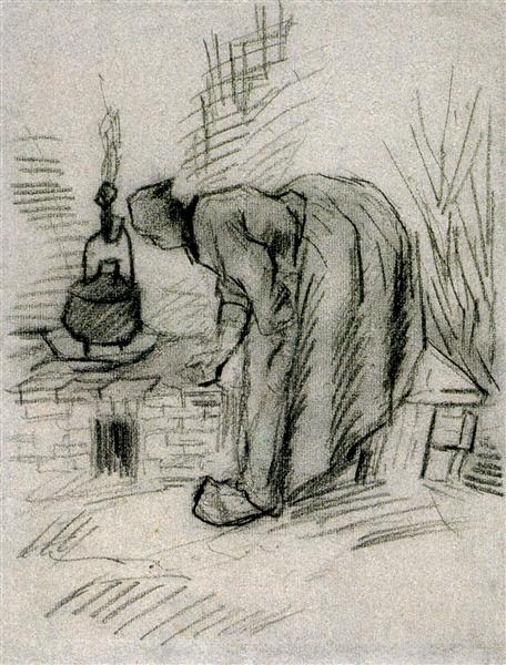 Woman by a Hearth, 1885 - Vincent van Gogh