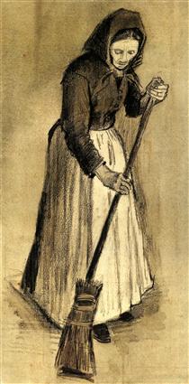 Woman with a Broom - Vincent van Gogh