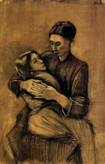 Жінка з дитиною на колінах - Вінсент Ван Гог