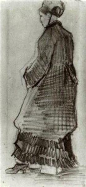 Woman with Hat, Coat and Pleated Dress, 1882 - 梵谷