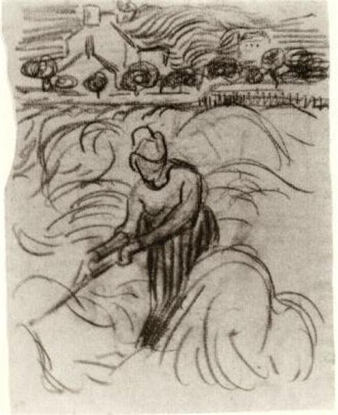 Woman Working in Wheat Field, 1890 - Винсент Ван Гог