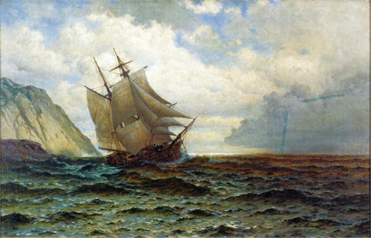 Brigantine off the Lee Shore, 1863 - William Bradford