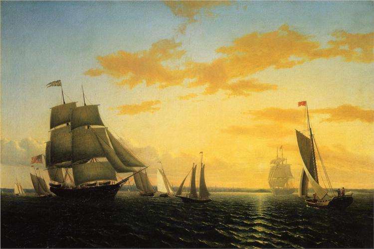 New Bedford Harbor at Sunset, 1858 - Вільям Бредфорд