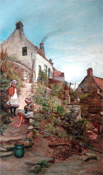 Two Girls at a Cottage, 1885 - Вільям Гільберт Фостер