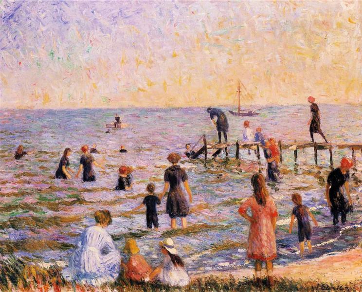 Bathing at Bellport, Long Island, 1912 - Уильям Джеймс Глакенс